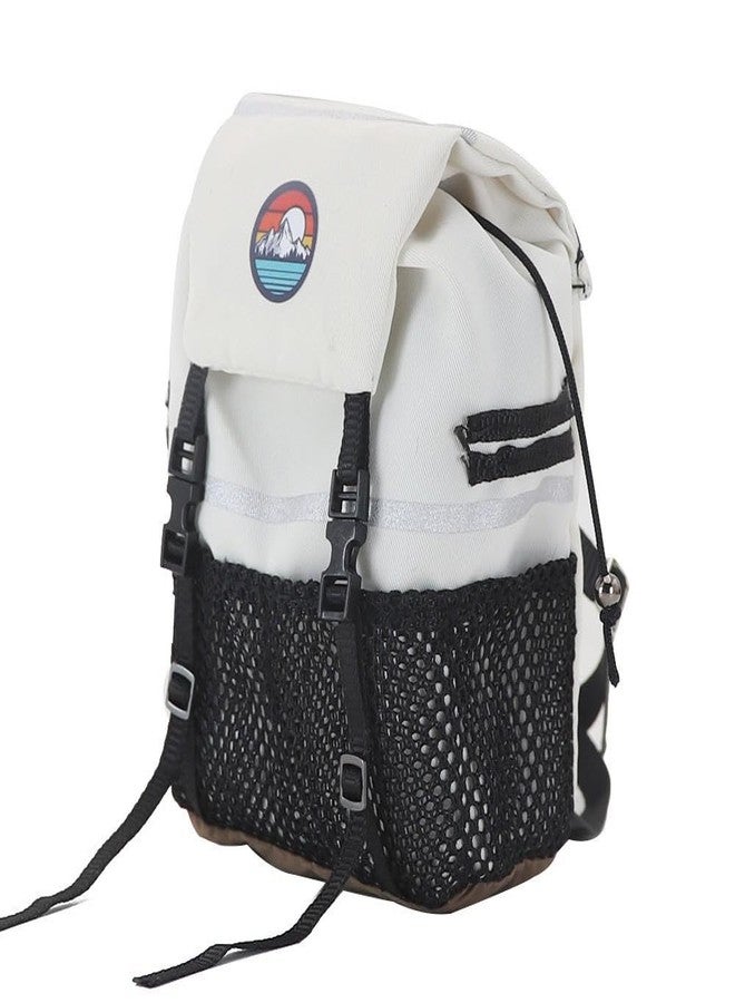 RCJUMPANT Rc Simulation Backpack Shovel Storage Bag Luggage Bag Handbag Decoration for 1/8 1/10 RC Crawler Car Axial SCX10 TRX4 D90-RC Crawler Car Accessories (Backpack with Shovel-White) - Image 4